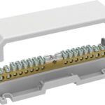 MORSETTIERA EQUIPOTENZIALE 11 FORI + 2 TOND + 1 BAND