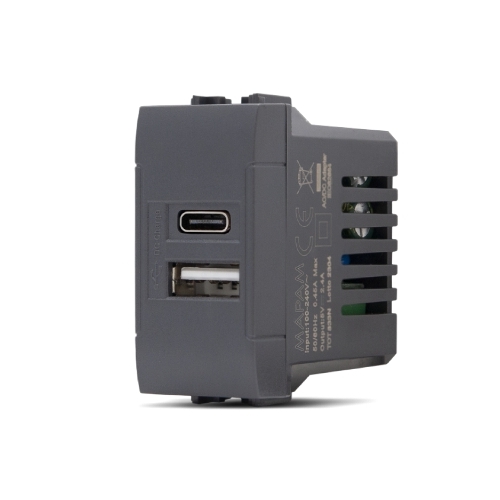 PRESA USB A+C T1-ART 833-N NERO